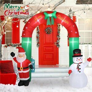 Inflatable Christmas Archway 8 FT Santa Outdoor Decoration
